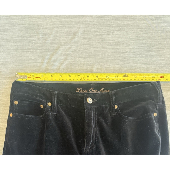 Y2K 317 Embroidered Flare Velvet Pants Womens 32 x 32 Black Fleur De Lis Grunge - Picture 13 of 15